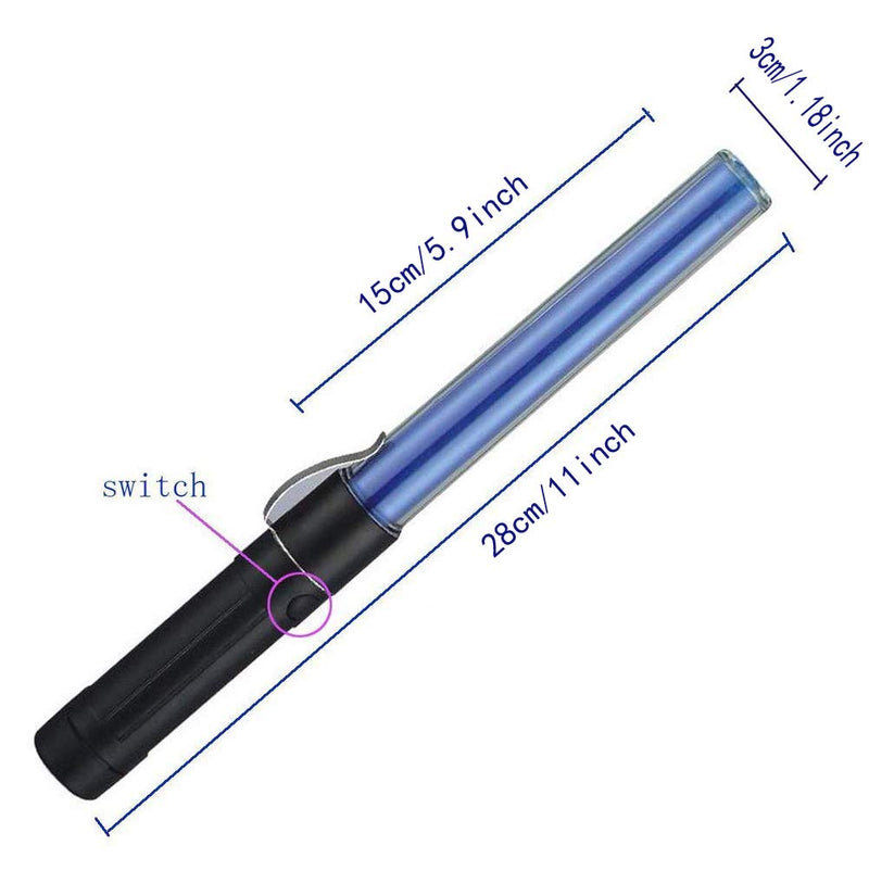 SAMDO 11.0 inch Magnet Wand Baton Traffic Control Road Safety Lamp Military Survival LED Light Stick (Blue) Blue - BeesActive Australia