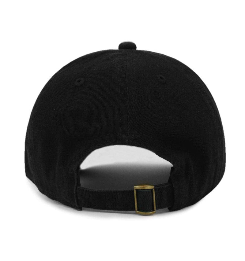 The Hat Depot Dad Hat Unisex Blank Washed Low Profile Cotton and Denim Plain Baseball Cap Hat Solid Black - BeesActive Australia