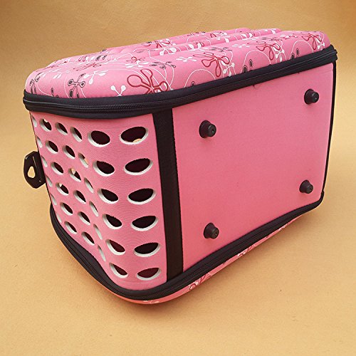 Foldable Pet Dog Cat Carrier Cage Collapsible Travel Kennel - Portable Pet Carrier Outdoor Shoulder Bag for Puppy Kitty Small Medium Animal Bunny Ferrets Transport Carry S Pink - BeesActive Australia