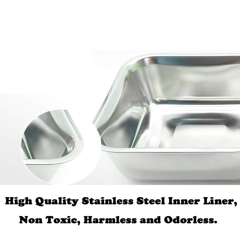 Crate Dog Cat Bowls, Removable Stainless Steel Hanging Pet Cage Bowls Kennel, Food Water Feeder Bowls with Bolt Holder for Puppy Cat Rabbite Birds Small (Pack of 1) Blue Square - BeesActive Australia