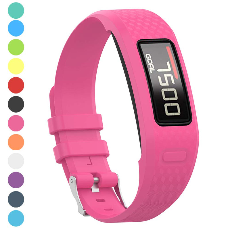 Watbro Bands Compatible with Garmin Vivofit 1/ Vivofit2, Soft Silicone Colorful Replacement Watch Band Strap Wristband for Vivofit 1/ Vivofit 2 Activity Tracker, for Women Men Small Large 4 Pack:Pink+Purple+Orange+Red large (7.25-9.47 inch) - BeesActive Australia