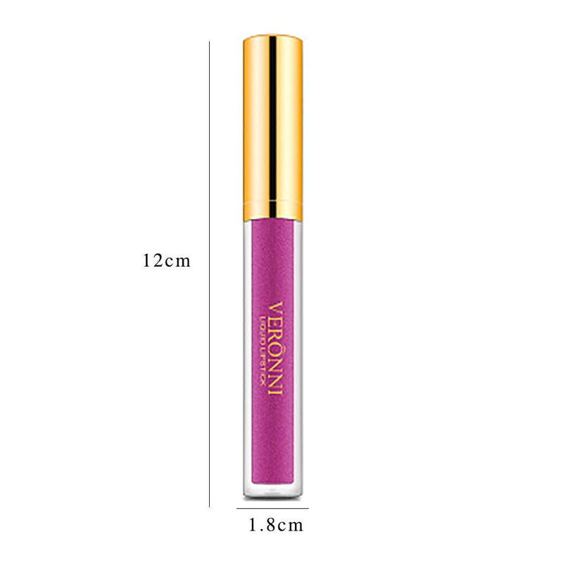 Eyret Diamond Glitter Liquid Lipstick Velvet Colorful Lip Gloss Matte Metals Waterproof Lip Glaze Professional Beauty Makeup Lipsticks for Women and Girls (Purple2#) Purple2# - BeesActive Australia