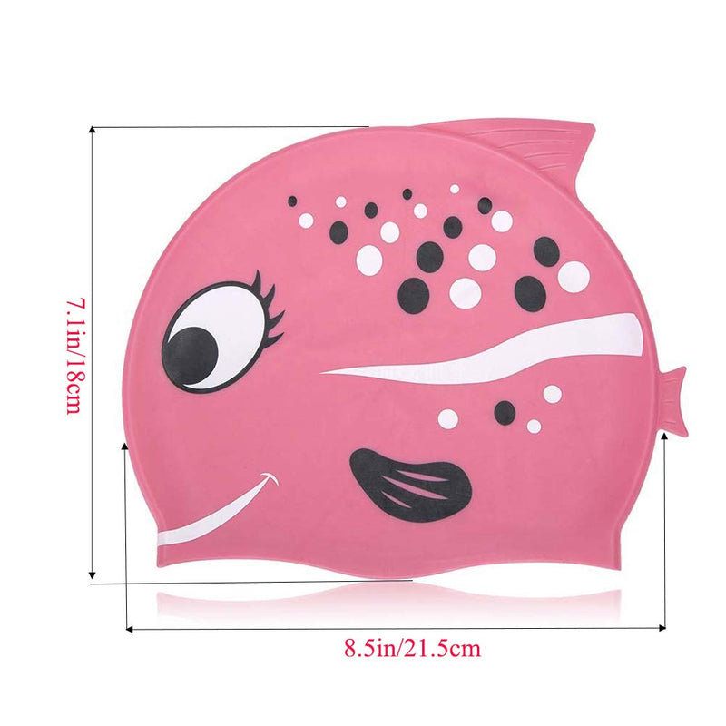 DoubleWood Kids Swimming Caps Fun Swimming Hat Comfortable Silicone Children Toddlers Swim Cap Waterproof Protect Ear Swim Pool Hat for Boys and Girls Pink - BeesActive Australia