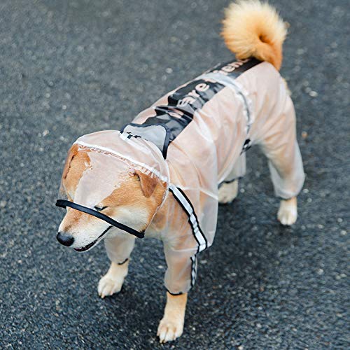 PTESYARDS Dog Raincoats Waterproof Dog Hooded Rain Jacket Poncho with Reflective Strip, Transparent Adjustable Pet Slicker with Harness Hole Small - BeesActive Australia