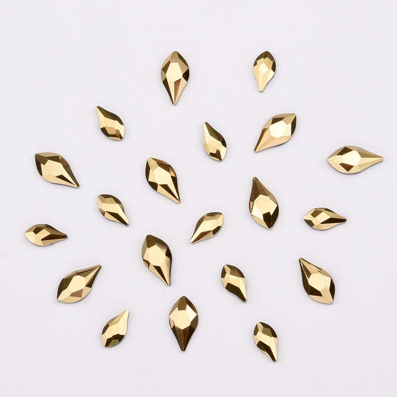 300pcs Gold Crystal Multi Shape Rhinestones For Nail Art Craft Mix 31 Style FlatBack 3d Stone Gems Set - BeesActive Australia