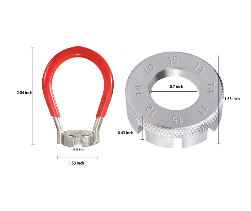LETUSPORT Bike Spoke Adjustment Wrench Bicycle Rim Truing Tool Set of 2 Sivler and red - BeesActive Australia