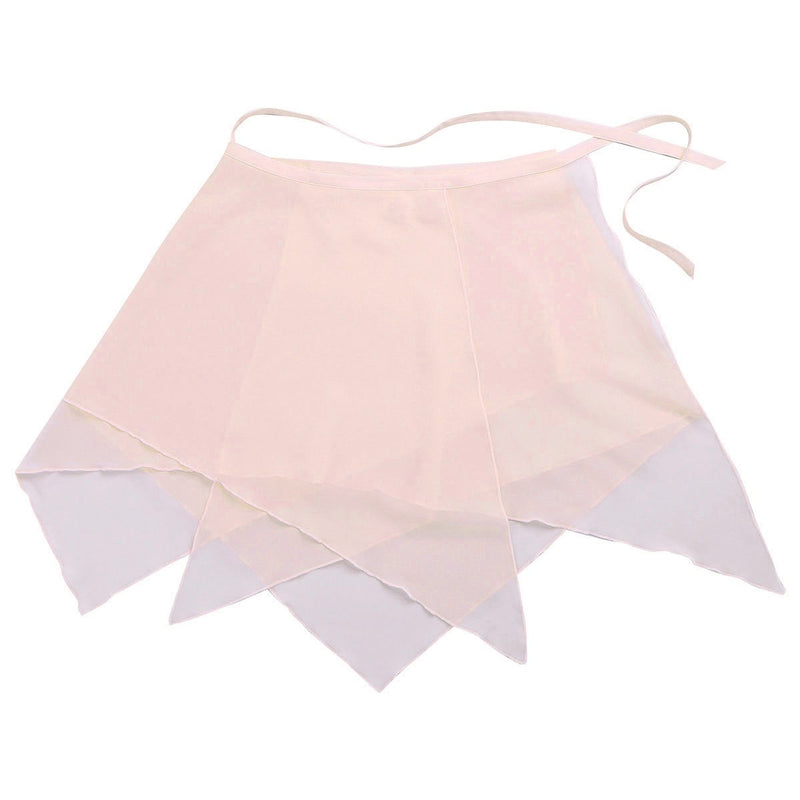 [AUSTRALIA] - zdhoor Women's Lady Ballet Dance Leotard Wrap Skirt Chiffon Asymmetrical Mini Skater Skirt Dancewear Pink 