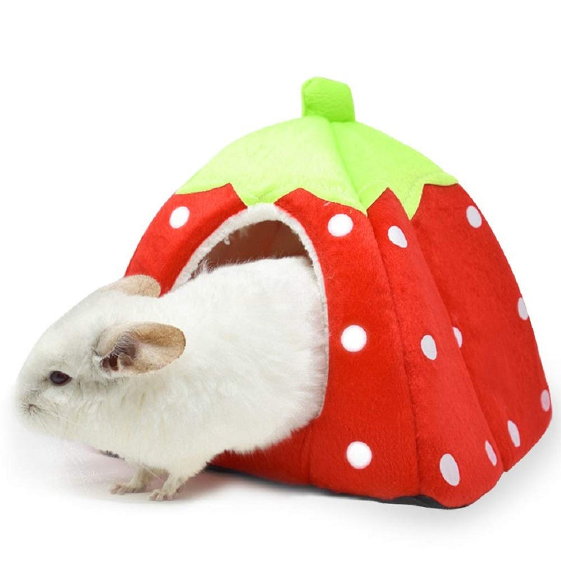 Spring Fever Hamster Guinea Pig Rabbit Dog Cat Chinchilla Hedgehog Bird Small Animal Pet Bed House Hideout Cage Accessorie Medium B Red - BeesActive Australia