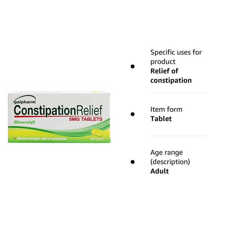 GALPHARM Entrolax (Bisacodyl 5mg) Effective overnight relief of constipation - 100 tablets - BeesActive Australia