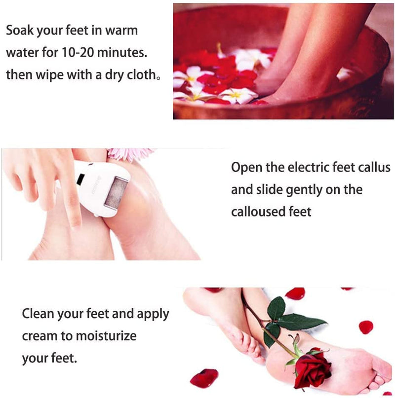 Foot Callus Remover, Professional Electric Pedicure Callus Remover, Rechargeable Foot File with 6 Roller Heads for Feet Care - BeesActive Australia