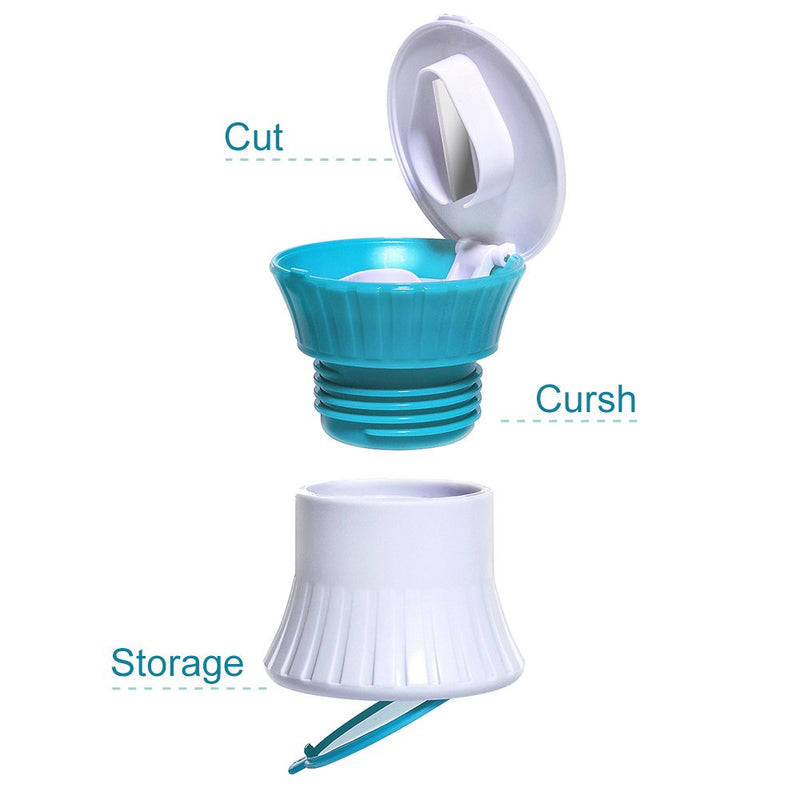 Multifunction Pill Cutter, Opret 3 in 1 Pill Splitter/Crusher/Box for Small Pills Upgraded Design High Safety Blue - BeesActive Australia
