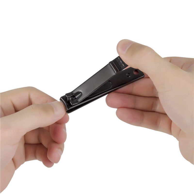 Nail Clippers Set, Sharp Stainless Steel Fingernail and Toenail clippers, Black Nail Cutter, Large and Small 2 Piece Set. (Large/Small) - BeesActive Australia