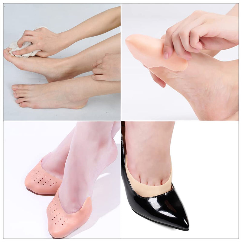 YAHOKUI 2 Pairs Ballet Forefoot Cushion Soft Full Toe Pads Breathable Silicone Toe Pads Toe Protector for Ballet Dance Pointed Shoe Athlete and More - BeesActive Australia