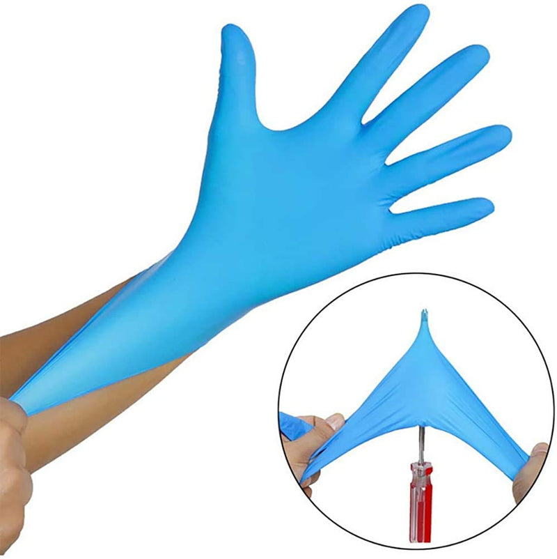 DENTABOX 1 x 100 Box of Nitrile Hygienic Blue Latex-Free Powder-Free Surgical Anti-Bacterial Examination Disposable Gloves, Multi-Purpose Protection for PPE, First Aid and Sensitive Skin (Medium) M (Pack of 1) - BeesActive Australia