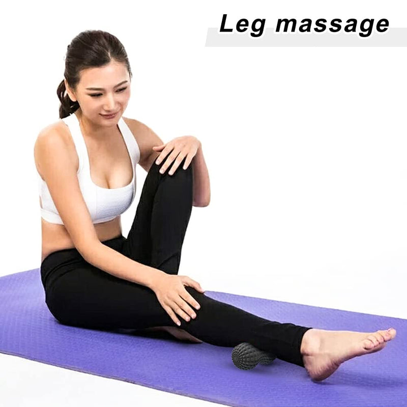 SELEWARE Peanut Massage Ball, Peanut Double Lacrosse Massage Roller Ball for Back Neck Shoulder Spine Legs Hips, Deep Tissue Peanut Roller Ball Trigger Point Muscle Massage Ball, Black - BeesActive Australia