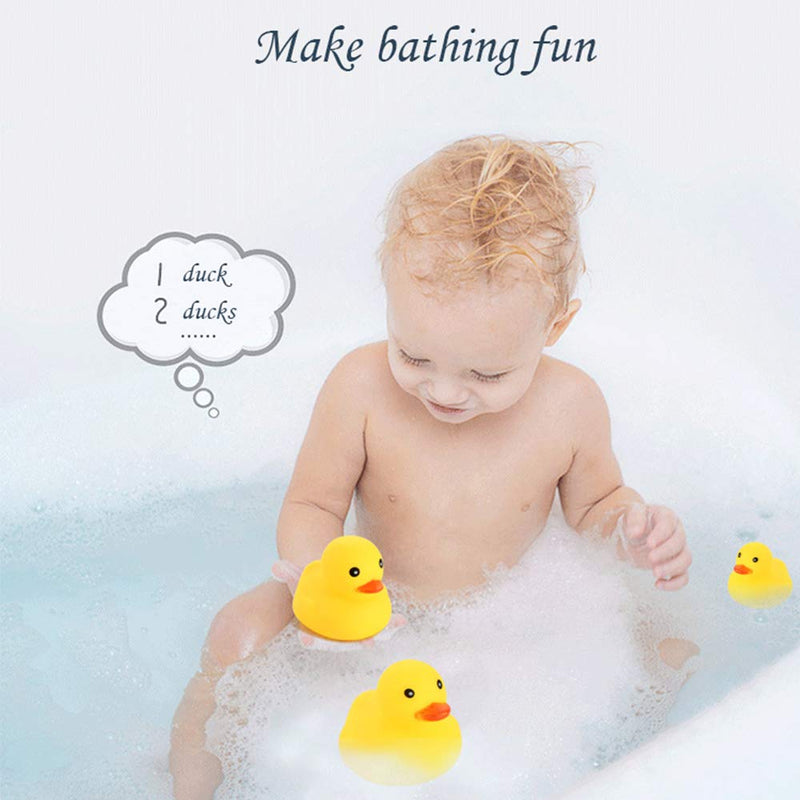 WAMSOLE Bath Duck Toys 36 PCS Mini Rubber Ducks Squeak and Float Duckies Baby Shower Toy Party Decoration for Toddlers Boys Girls (1.8''-36pcs) - BeesActive Australia