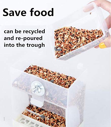 Parrot Automatic Feeder,No-Mess Bird Feeder,Cage Accessories for Budgerigar Canary Cockatiel Finch Parakeet Seed Food Container by Old Tjikko Screw-Fixed Bird Feeder - BeesActive Australia
