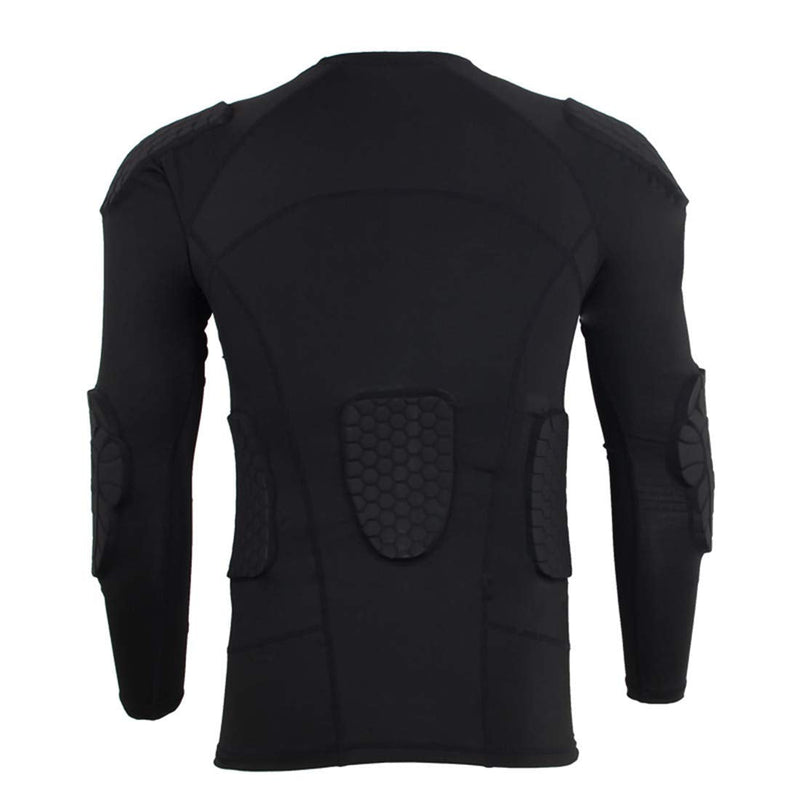 Mens Protective Gear Chest Rib Shoulder Back Guards Sports Shock Rash Guard Compression Padded Shirt for Baseball Football Soccer Rugby Volleyball Bicycle XXL XX-Large - BeesActive Australia