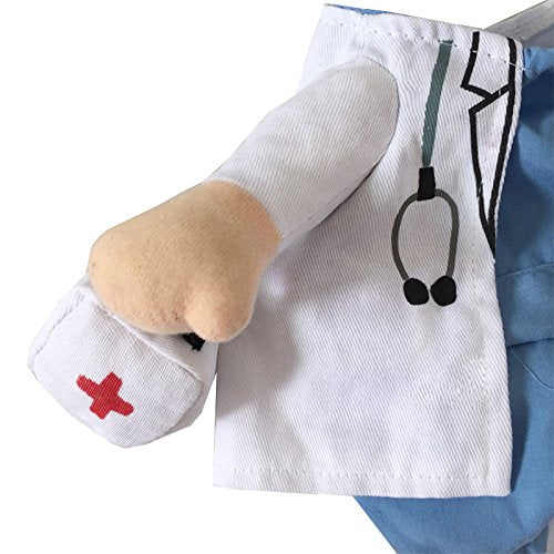 Delifur Dog Halloween Costume Dog Carrying Costume Cat Doctor Costume Pet Doctor Uniform Funny Medium - BeesActive Australia