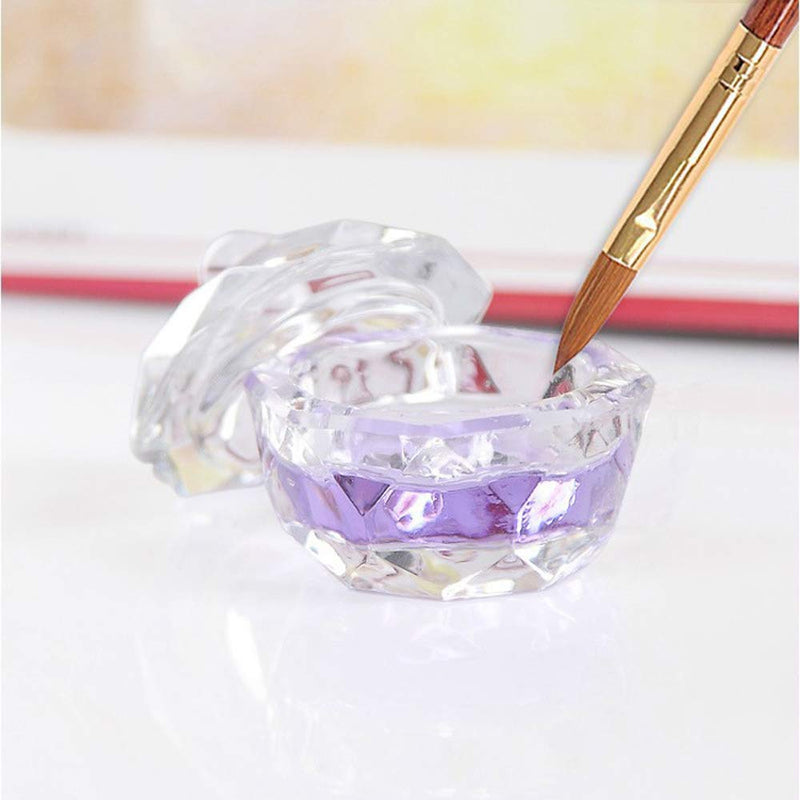 Nail Art Dappen Dish with Lid,2 Pieces Mini Nail Art Acrylic Liquid Powder Dappen Dish Glass Dapping Dish Nail Crystal Bowl Glass Crystal Cup for Acrylic Liquid and Powder 2pcs - BeesActive Australia