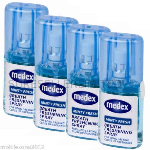 18 X New Medex Mint Freshener Mouth Bad Breath Long Lasting Minty Fresh Compact Pack Handbag Size Instant Refreshing Spray 20ml - BeesActive Australia