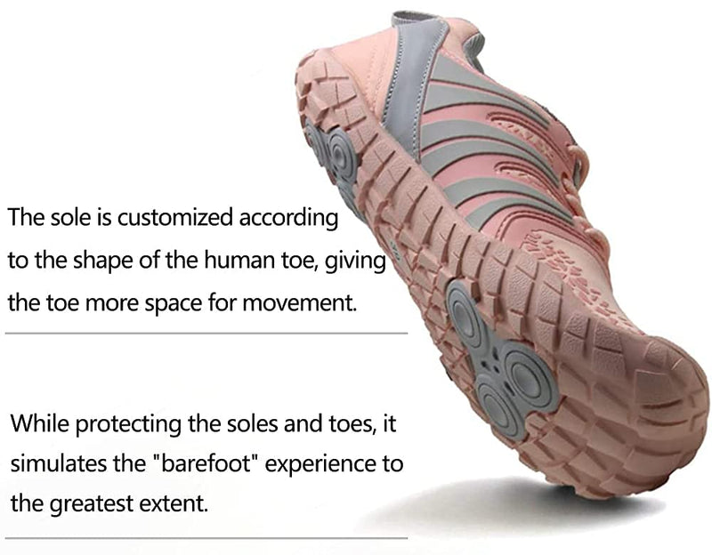 Oranginer Women's Barefoot Shoes - Wide Toe Box - Zero Drop - Minimalist Shoes 9 Pink - BeesActive Australia