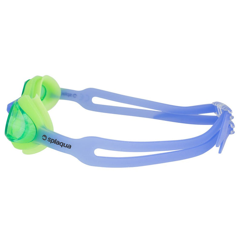 [AUSTRALIA] - Splaqua Kids Swim Goggles - No Leak, UV Protection & Anti-Fog Lenses with Adjustable Strap, Swimming Goggles for Youth, Toddlers, Kids - Boys & Girls | with Bonus Ear Plugs Green/Blue 