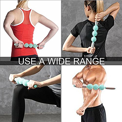 VLFit Muscle Roller Stick Treble Roller Massage for Sore Muscles, Releasing Cramps, Back Tightness, Myofascial, Trigger Points Pain, Legs Lactic Acid, Knots, Calf Soreness Massager - 3 Spike Rollers - BeesActive Australia