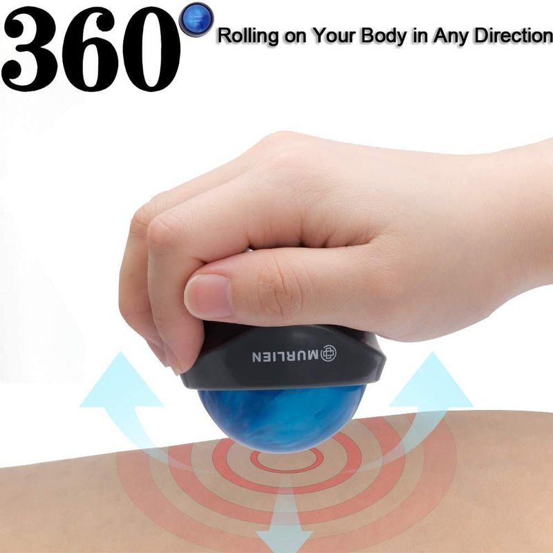 MURLIEN Massage Roller Ball, Tight and Sore Muscles Relief, Manual Massager, Alleviating Shoulder, Arms, Back, Legs, Calves or Muscle Tension - Blue - BeesActive Australia