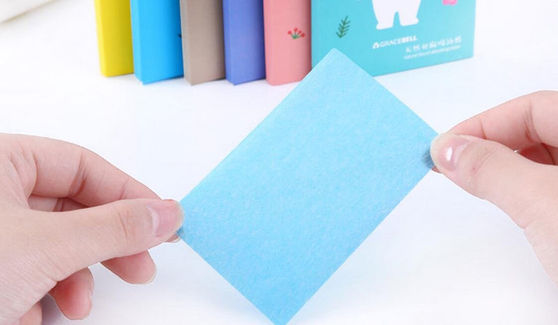 4Boxes (200Pieces) Oil Absorbing Blotting Sheets Face Oil-Absorbing Tissues Makeup Oil Control Absorbing Blotting Paper Sheets(Box color random) - BeesActive Australia