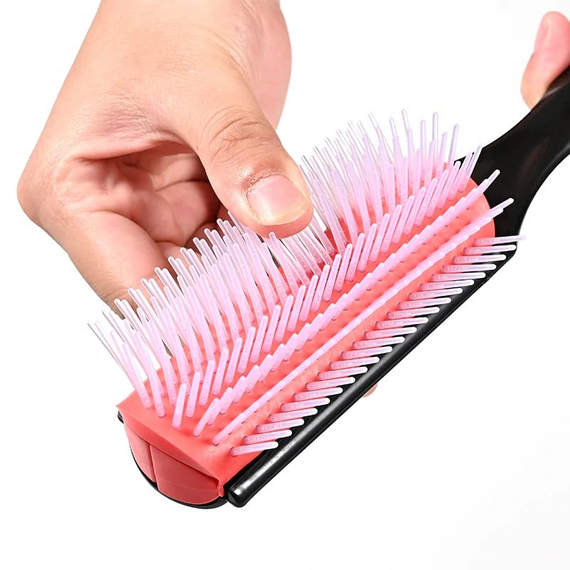 Pete & Pedro Classic Cushion 9 Row Nylon Bristle Men's & Women Hair Brush | Great for Separating, Shaping, Blow Drying, Styling & Detangling | Thick & Curly & All Hair Types | As Seen on Shark Tank c) Classic Cushion 9 Row Hair Brush - BeesActive Australia