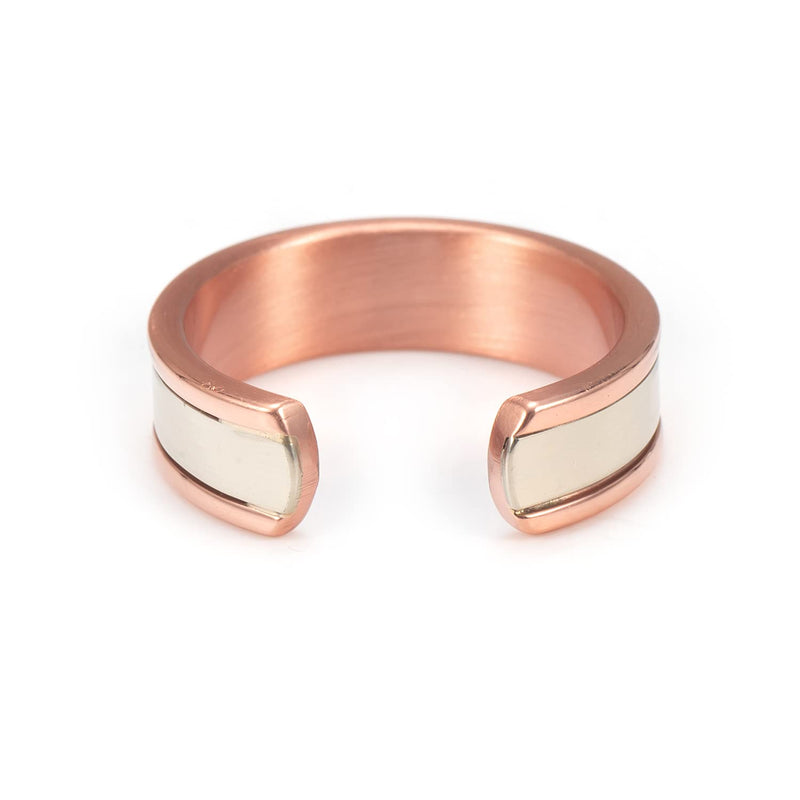 EnerMagiX Two Tone Rose Gold & Silver Copper Magnetic Ring, Pure Copper Ring for Women, Adjustable Open Ring, Gift for Mom & Wife - BeesActive Australia