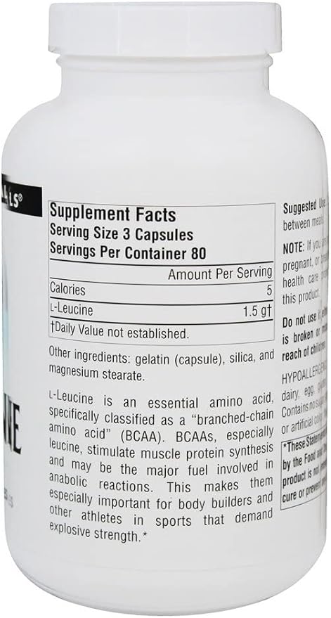 L-leucine 500mg 240 capsules - BeesActive Australia