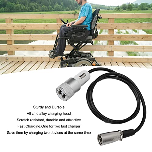 Electric Wheelchair Charger, ANGGREK Zinc Alloy Charger 1 for 2 Universal USB Mobility Scooter Fast Charger for Small Car - BeesActive Australia