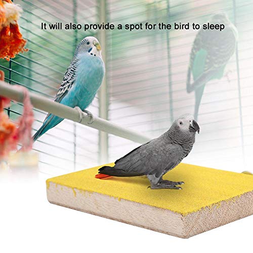 Bird Perch Stand Platform Durable Paw Grinding Clean Board Practical Pets Cage Accessories Stands Exercise Toy for Parrots Yellow - BeesActive Australia