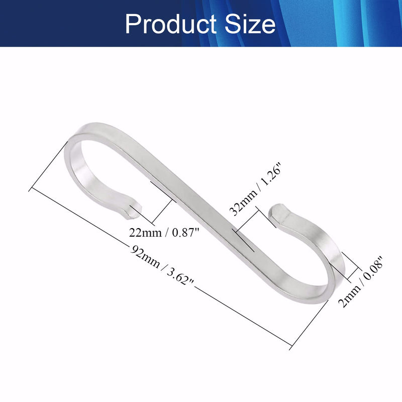 Juvielich Wall Mounted S Shaped Hook Hangers for Towel Bag Key Kitchen Utensils, Thickness 2mm / 0.09" Large Silver Colored, 4 Pcs 4 Pieces - BeesActive Australia