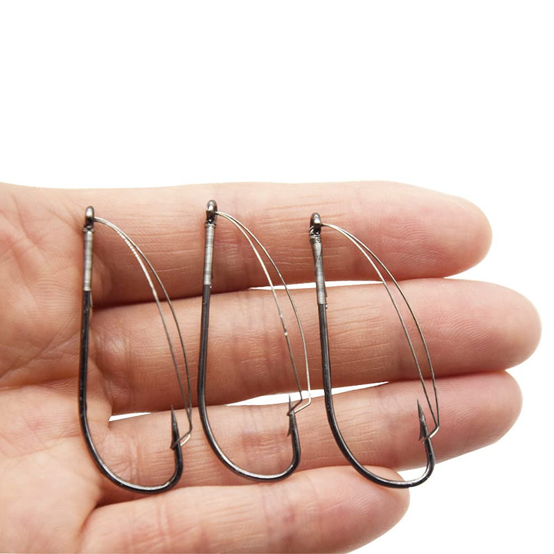 NA 20pcs/Box Fishing Weedless Hooks Wacky Rig Hooks Size 1/0 2/0 3/0 Wide Gap Offset Hooks Wacky Worm Fishing Hooks for Senko Style Soft Stick Worms 2/0-20pcs - BeesActive Australia