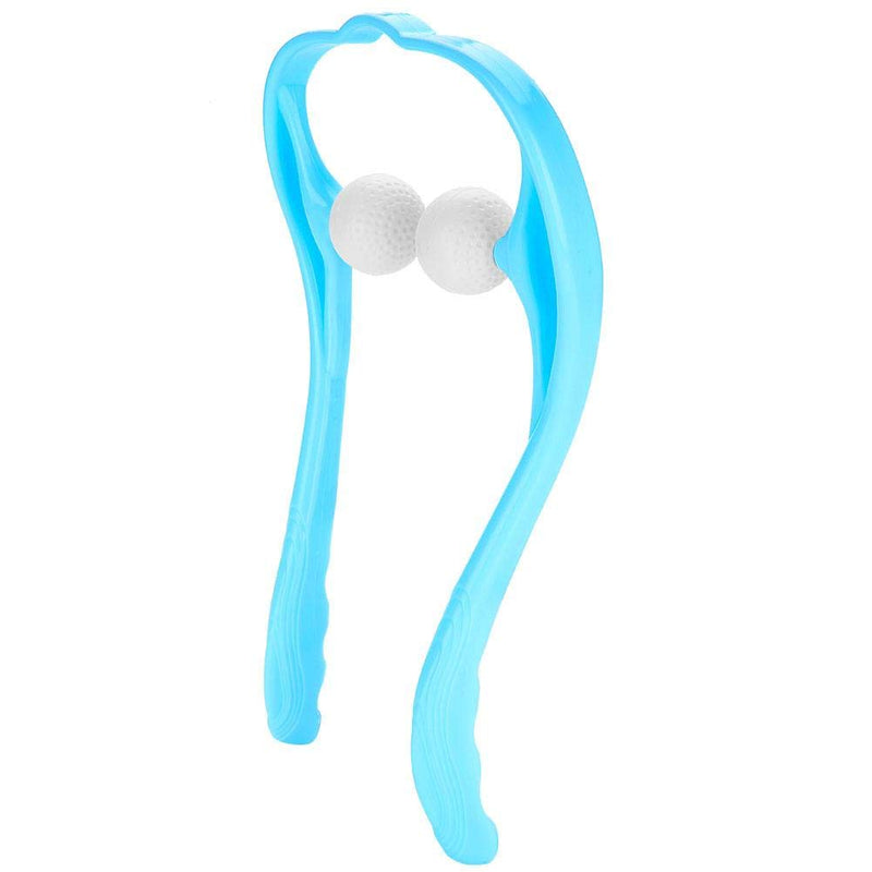 Manual Neck Massager, Shiatsu Roller Ball Massage Tool Neck and Shoulder Muscle Relax, Deep Tissue Dual Trigger Point Shoulder Massager Blue - BeesActive Australia