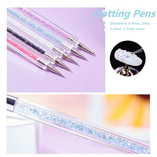 5PCS Nail Art Liner Brushes, UV Gel Painting Nail Design Brush Pen, Nail Dotting Pen Brush Kit Nail Art Tool, Dual-ended Nail Art Liner Brushes - BeesActive Australia