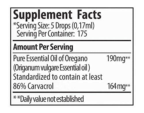 Zane Hellas 190 mg Oregano Oil-164 mg Carvacrol per Serving-4 Drops Daily. 100% Greek Undiluted Oil of Oregano. 86%-90% Min Carvacrol. Probably The Best Oregano Oil in The World. 1 fl. oz.-30ml. - BeesActive Australia