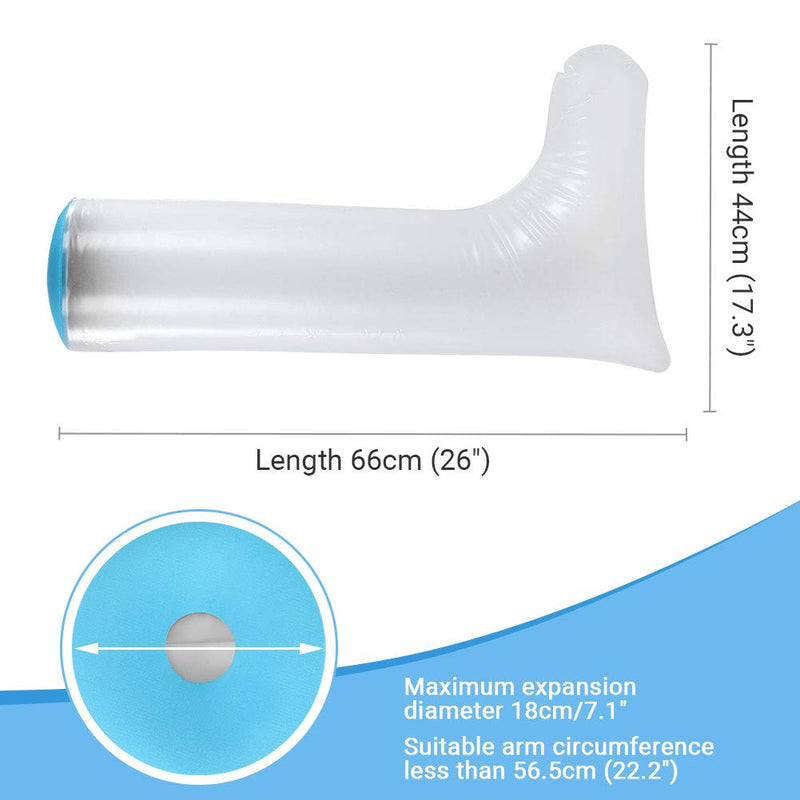 Waterproof Cast Cover,DOACT Adult Short Legs in Blue Diving Material Rings Shower Protective Sleeve Finger Wound Fits Women Men Adult P2204 66cm - BeesActive Australia