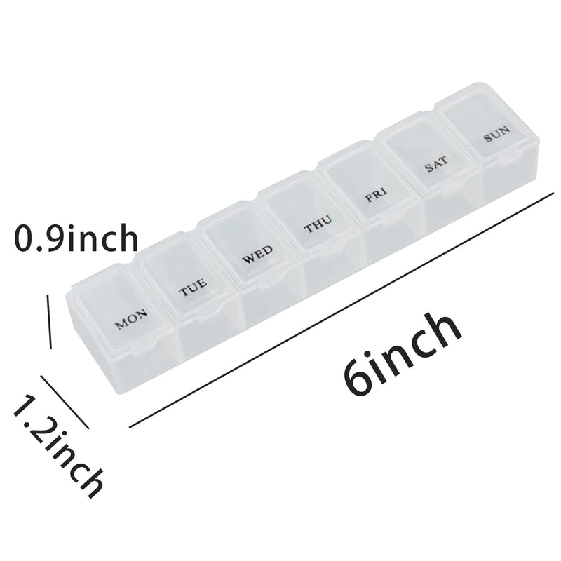 Pill Box Organiser 7 Day One Time a Day Pill Dispenser Storage Case for Medication, Supplements, Vitamins and Cod Liver Oil White - BeesActive Australia