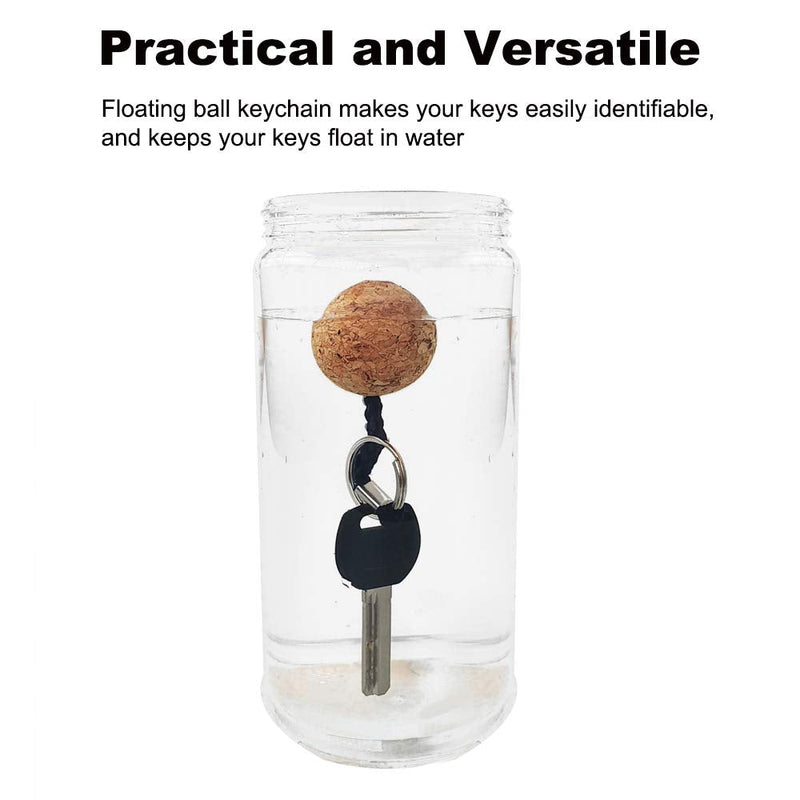 35mm Floating Cork Ball Keyring Float Keychain for Kayaking Boating Fishing Kite Surfing Sailing Kayak, Pack of 2 - BeesActive Australia
