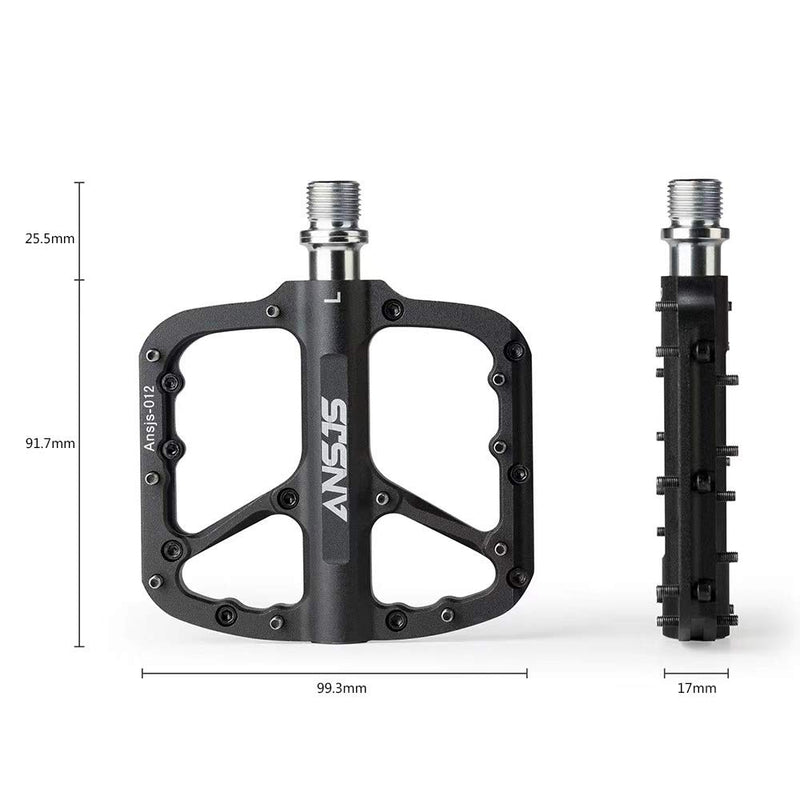 MDEAN Ansjs Mountain Bike Pedals MTB Pedals Bicycle Flat Pedals Aluminum 9/16" Sealed Bearing Lightweight Platform for Road Mountain BMX MTB Bike - BeesActive Australia