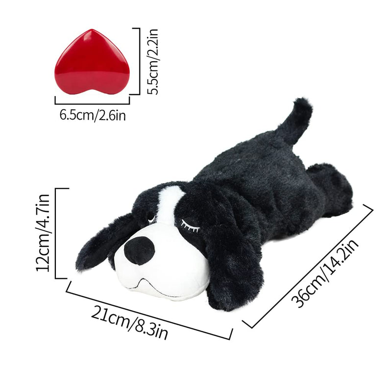 IFOYO Puppy Heartbeat Stuffed Toy,Puppy Calming Create Training Sleep Aid Behavioral Pet Anxiety Relief and Calming Aid Black - BeesActive Australia