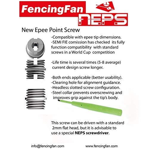 Epee NEPS Screws 10 pcs Bag. This Epee Fencing Equipment is a Patent Epee Screw Oriented to Make Inserting/Removing tip Screw Operations Much Easier - BeesActive Australia