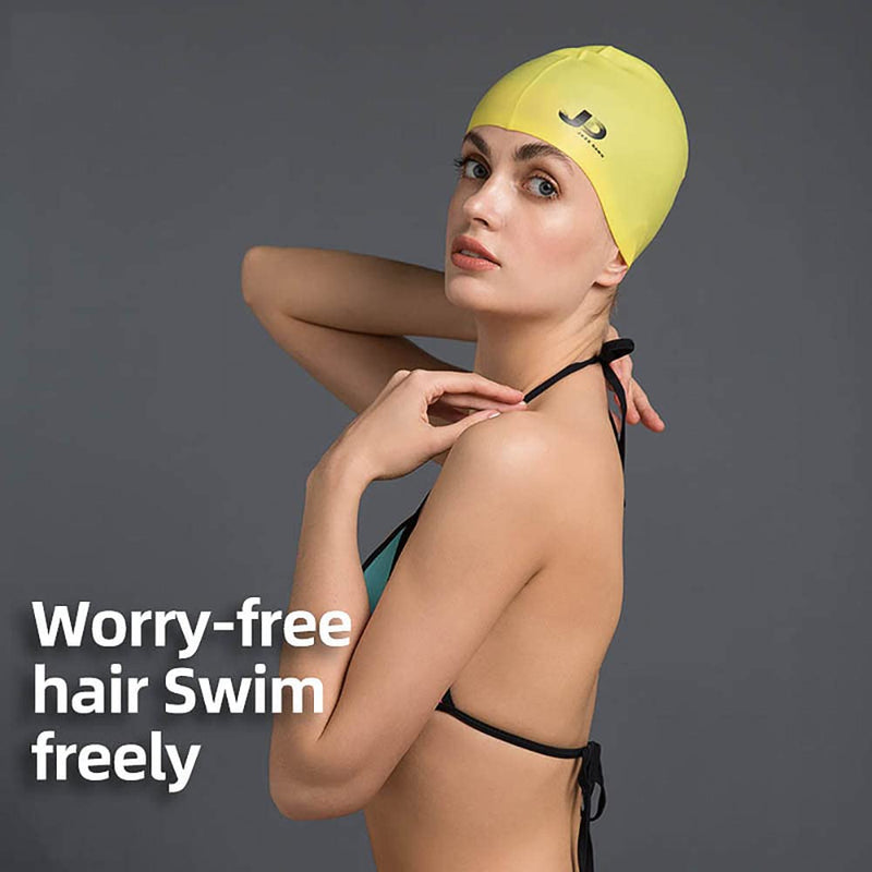 Silicone Swim Cap ,Durable and Comfortable Adult Swimming Cap for Women Short Hair Long Hair to Keep Your Hair Dry Pink 9.45x7.87(in) - BeesActive Australia