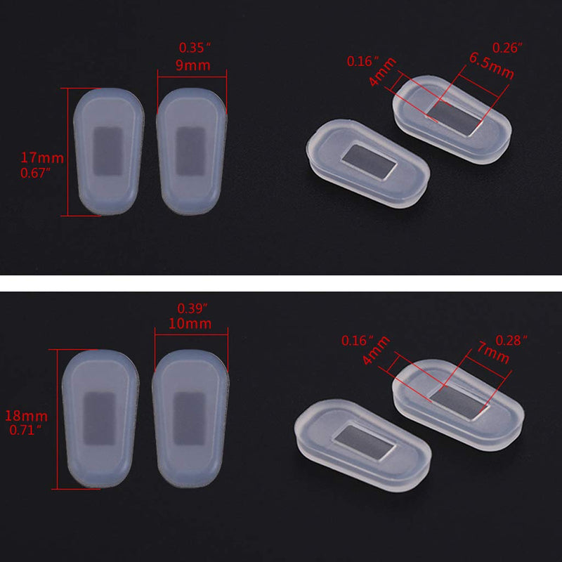 6Wcveuebuc 10 Pairs Push-in Eyeglass Nose Pads Soft Silicone Air Cushion Glasses Replacement Nosepad Anti-Slip Nose Bridge Pads Kit - BeesActive Australia
