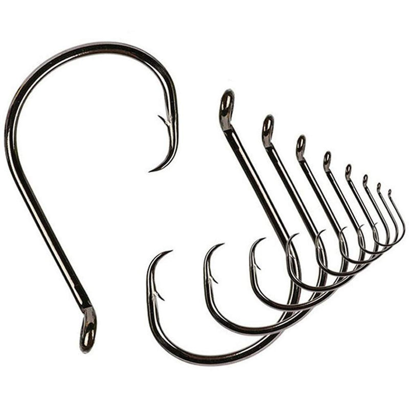 [AUSTRALIA] - Offset Circle Fishing Hooks Kit - 180pcs 2X Strong Saltwater Freshwater Fish Hooks Sharp High Carbon Steel Octopus Fish Hooks, Size 1-5/0 