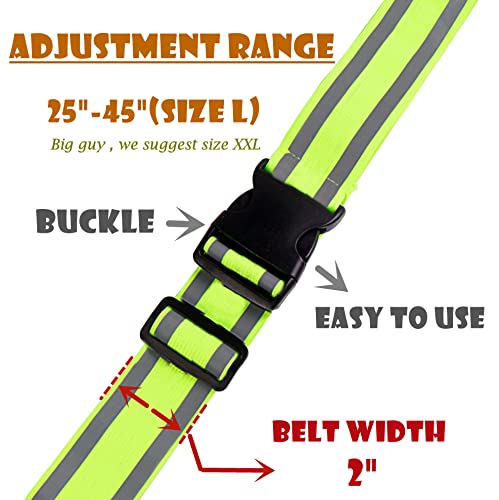 IDOU Reflective Running Gear,Reflective Bands for Arm/Wrist/Ankle/Leg,Biking Accessories for Women and Men Yellow - 1 Belt - L - BeesActive Australia